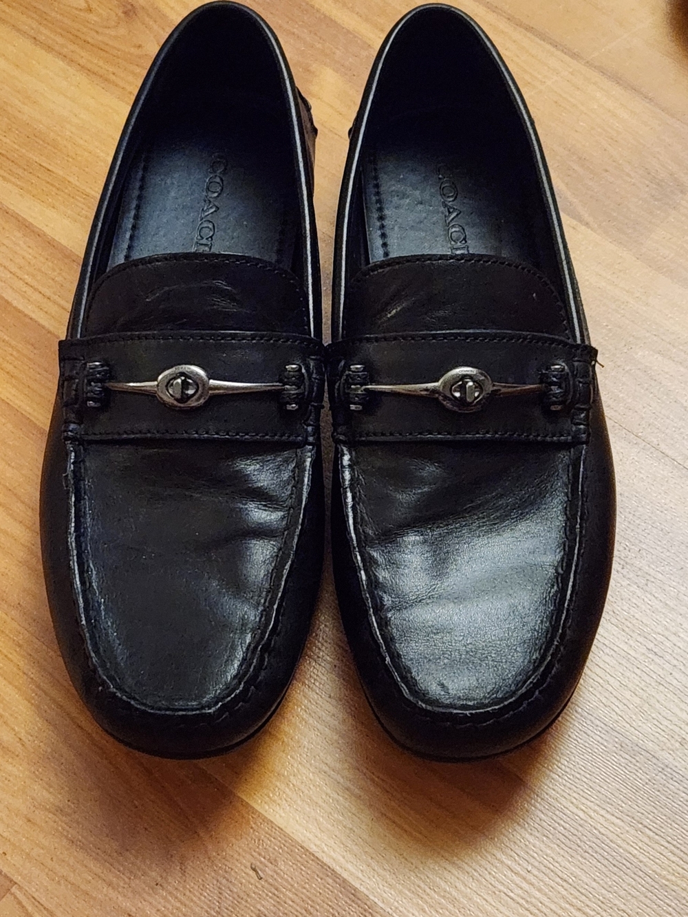 Coach Men's Black Leather Bit Loafers